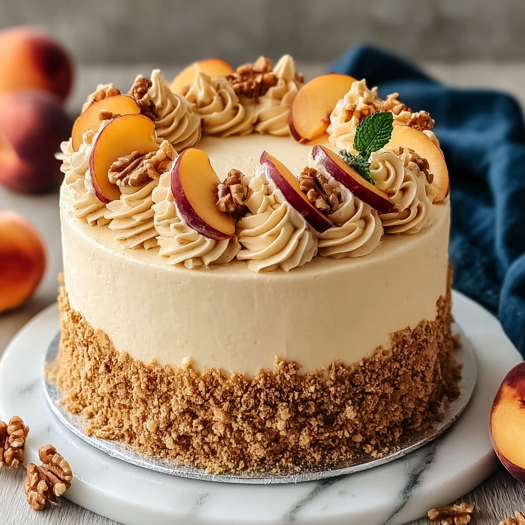 Easy Brown Sugar Peach Cake Recipe - Recipe Image