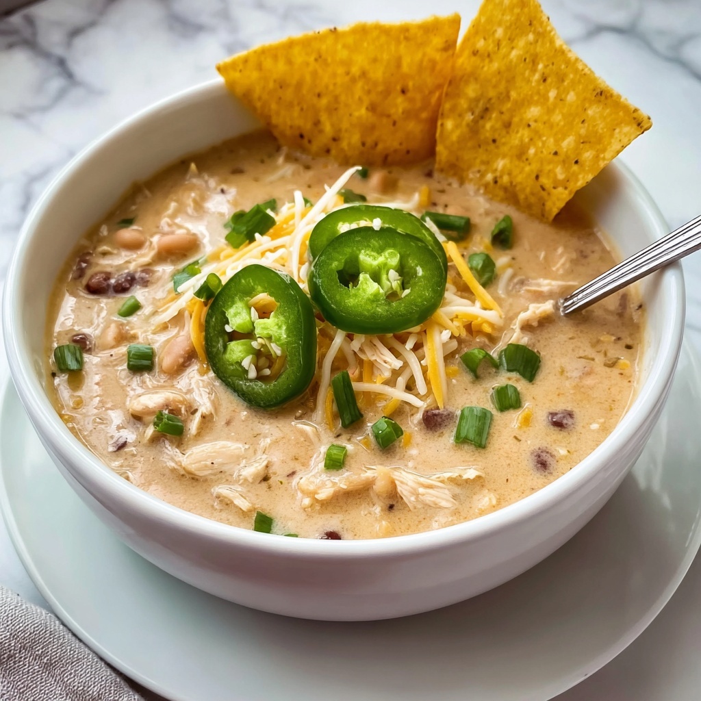 White Chicken Chili with Cream Cheese Recipe - Recipe Image