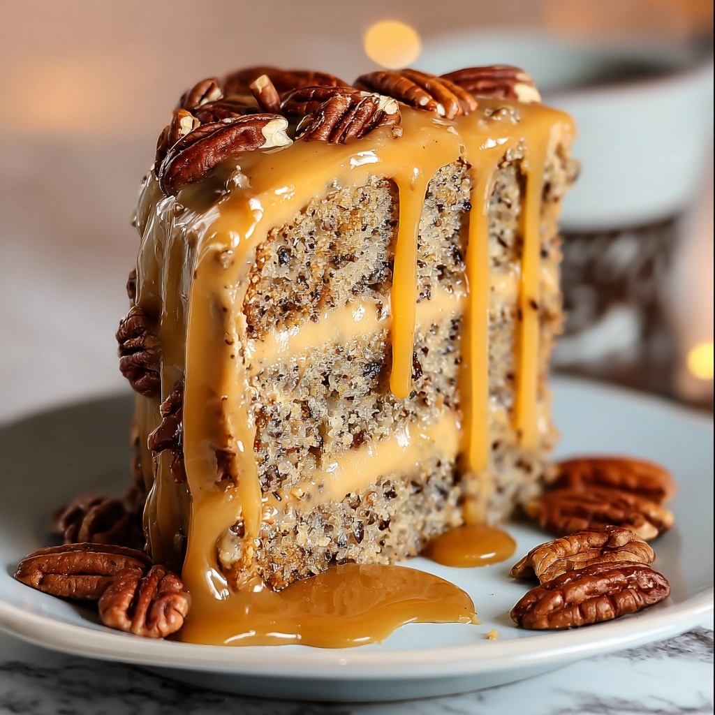 Banana Pecan Caramel Cake Recipe - Recipe Image