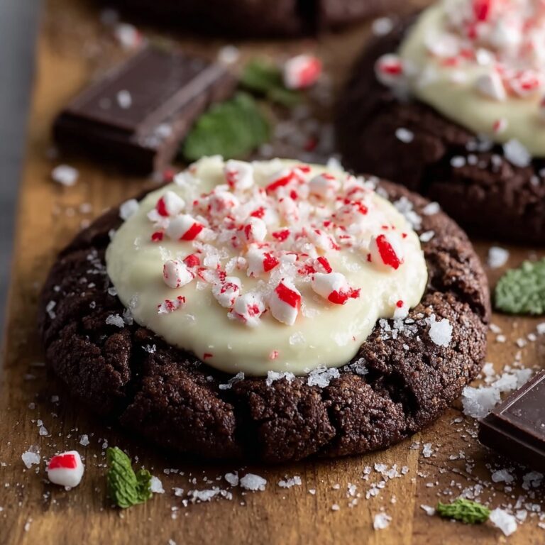 White Chocolate Dipped Peppermint Chocolate Cookies Recipe