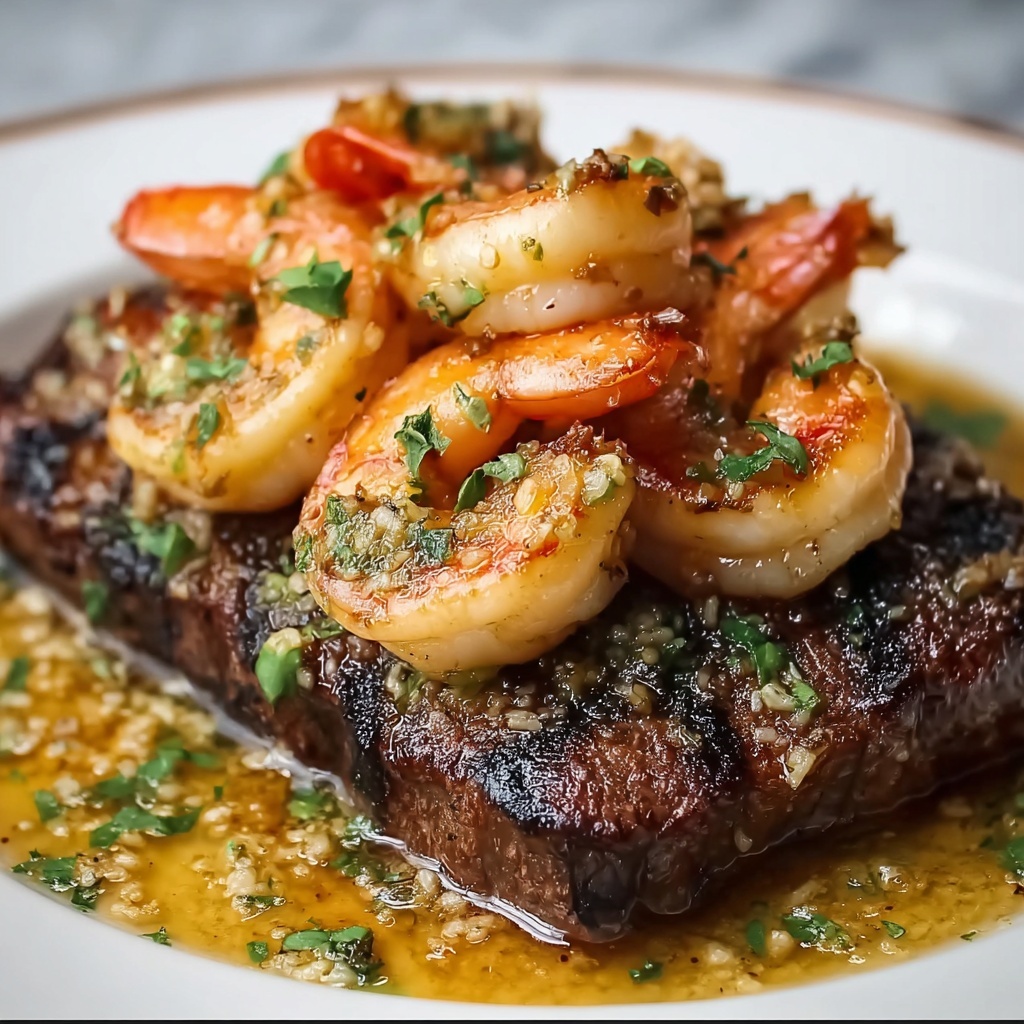 Steak in Creamy Cajun Shrimp Sauce Recipe - Recipe Image