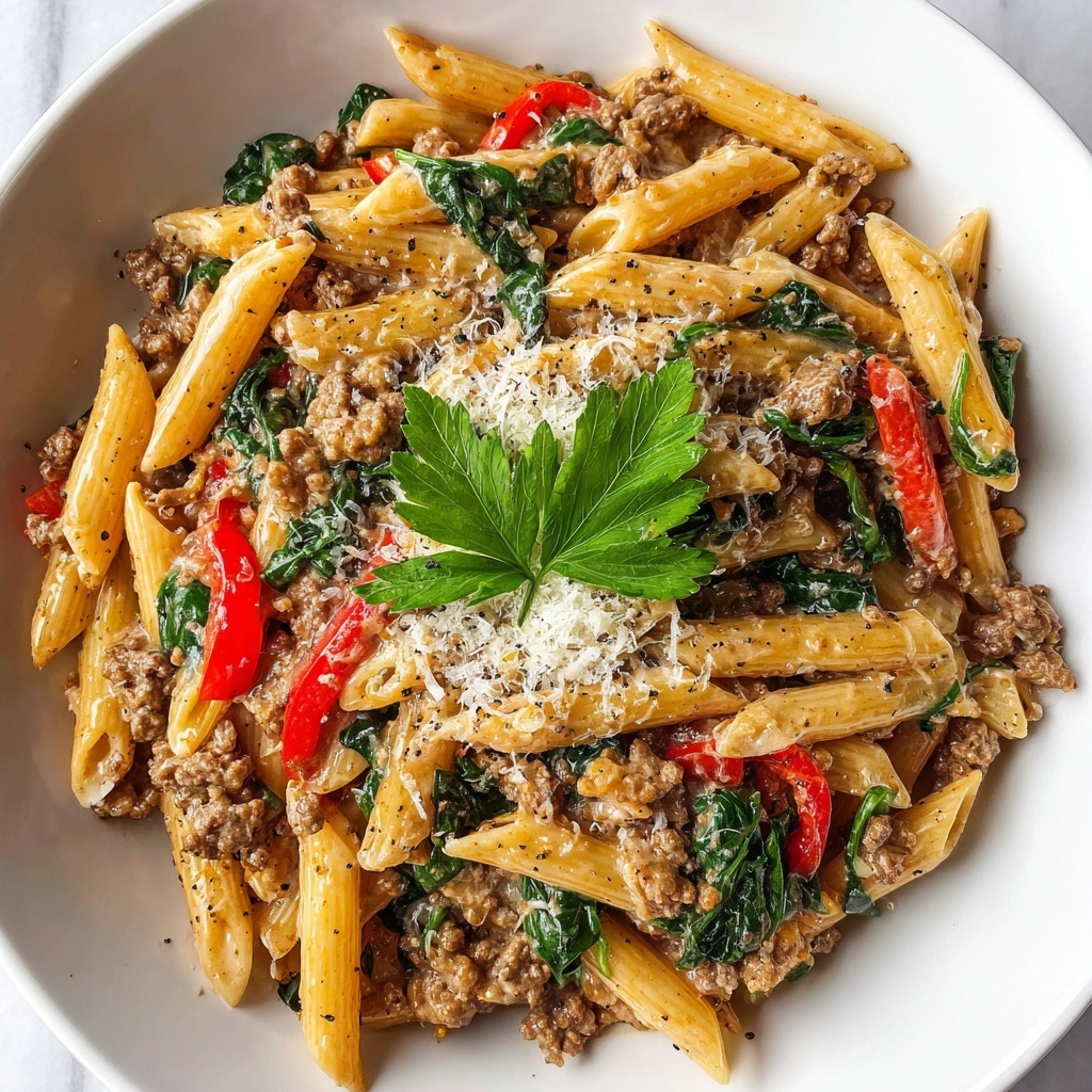 High Protein Creamy Beef Pasta Recipe - Recipe Image