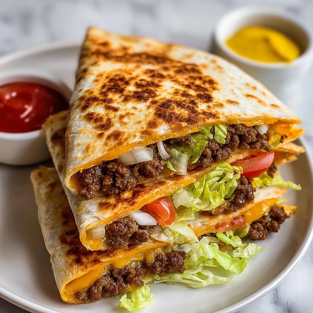 Juicy Grilled Smashburger Quesadillas Recipe - Recipe Image