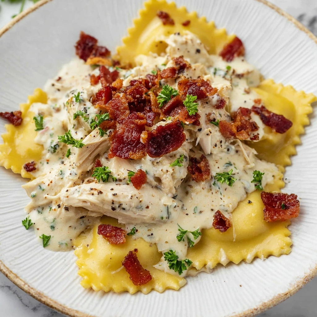 One-Pot Chicken Alfredo Ravioli Recipe - Recipe Image