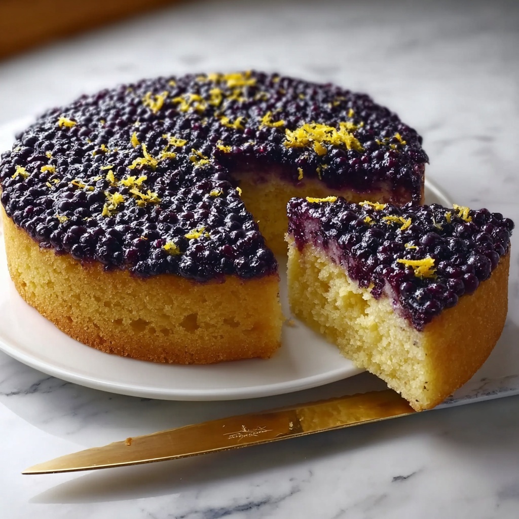 Blueberry Upside Down Cake with Lemon-Ginger Glaze Recipe - Recipe Image