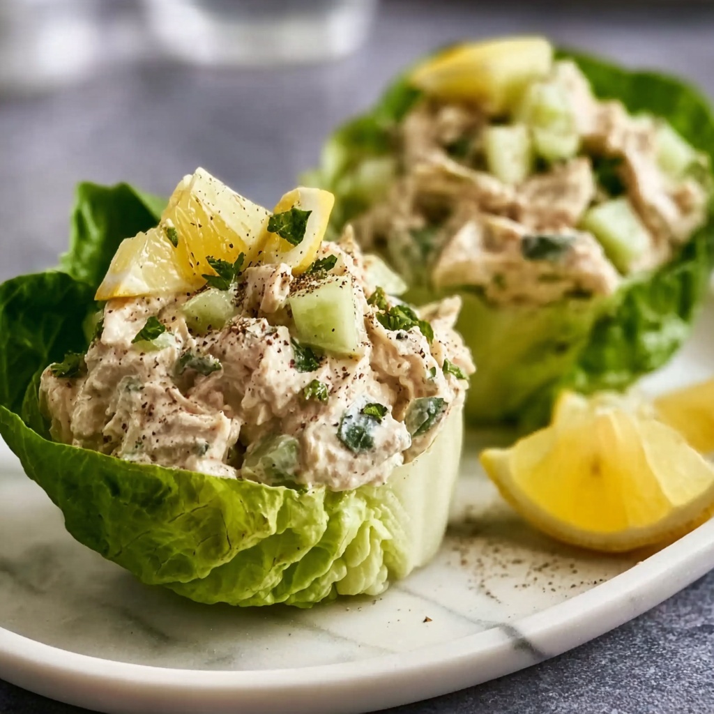 Tuna Salad Lettuce Wraps with Lemon, Dill & Black Pepper Mayo Recipe - Recipe Image