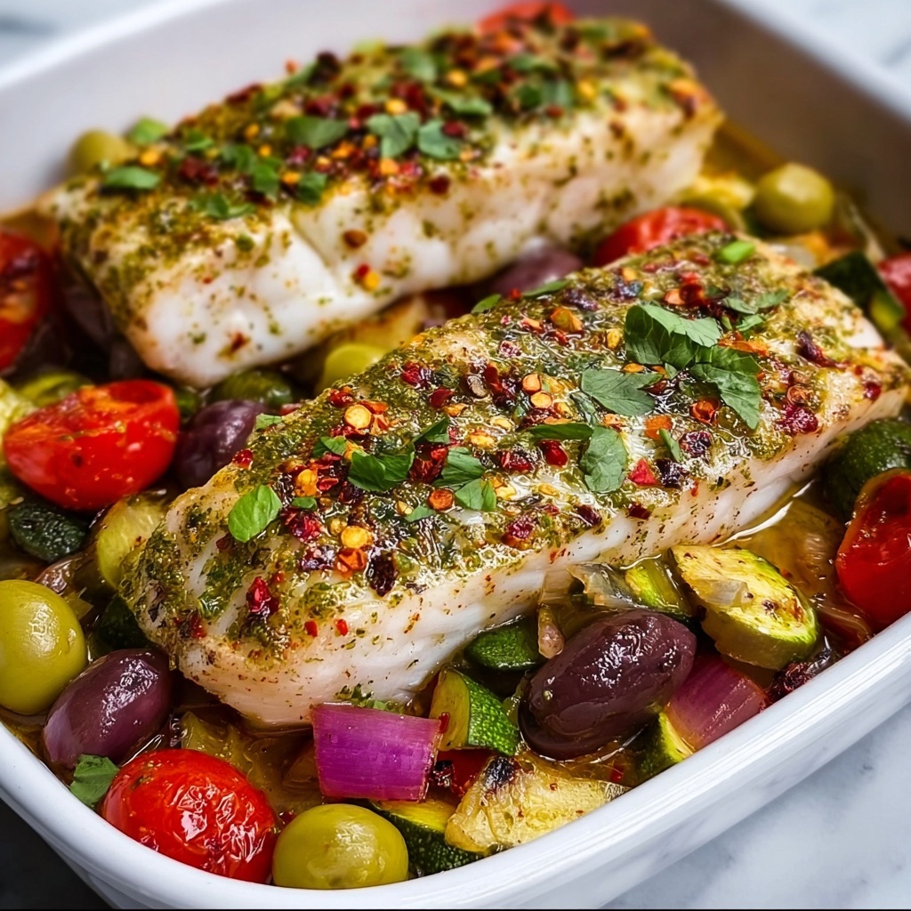 Mediterranean Baked Fish Recipe - Recipe Image