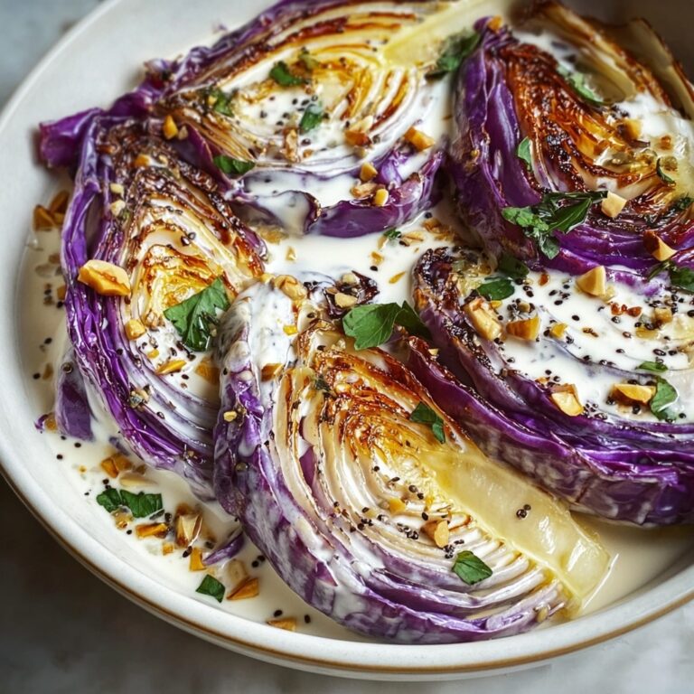 Roasted Cabbage with Creamy Yogurt Sauce Recipe