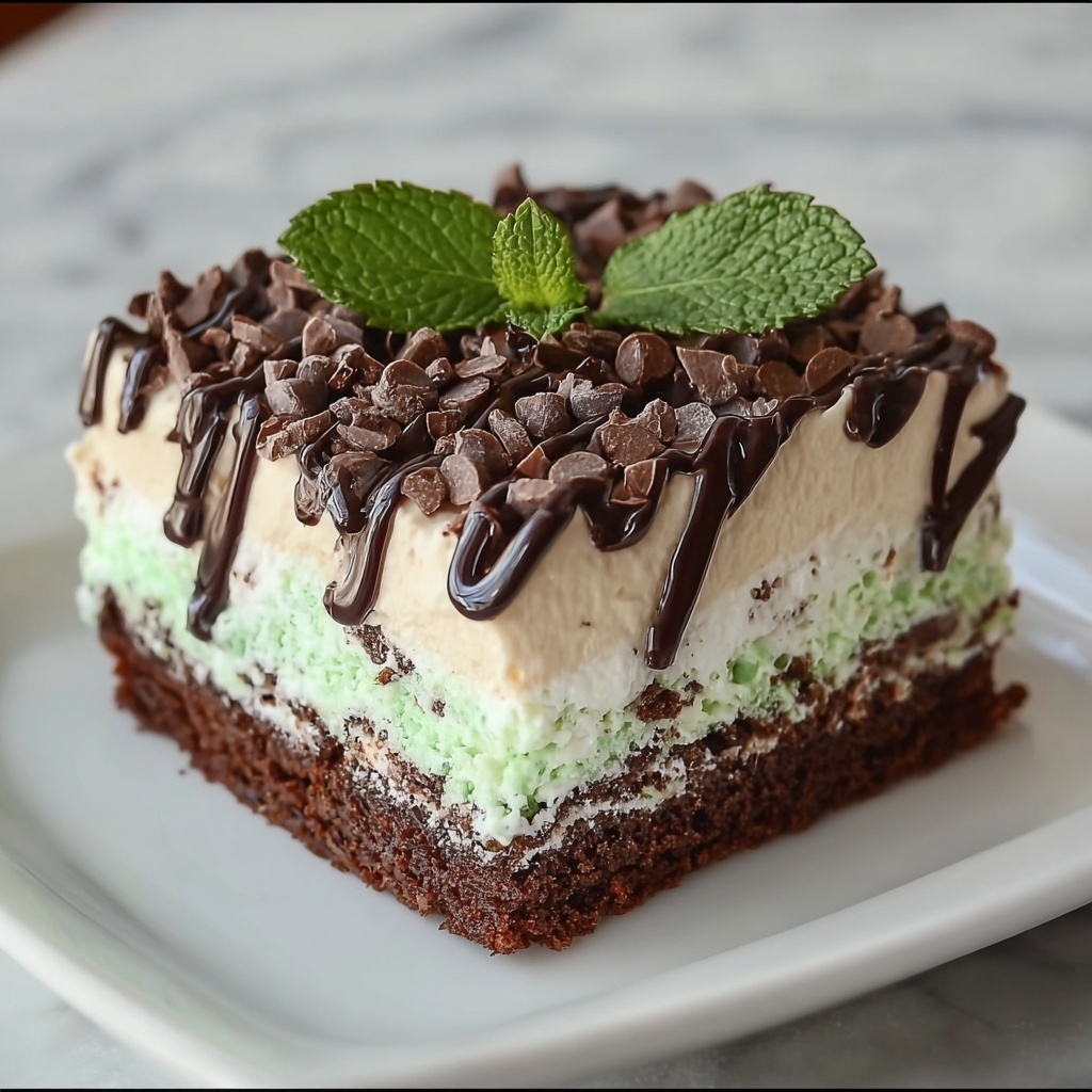 Chocolate Mint Poke Cake Recipe - Recipe Image