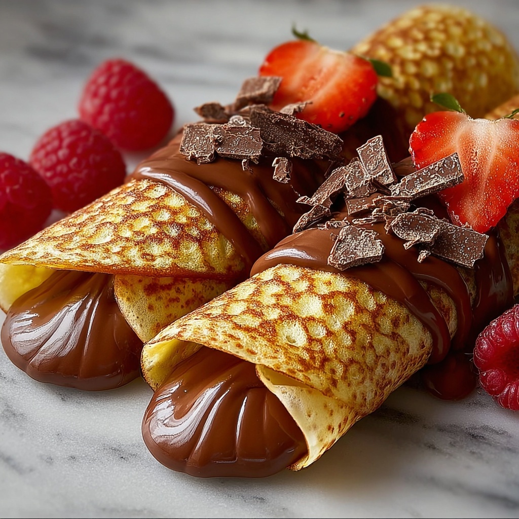 Handmade Chocolate-Filled Rolled Crêpes Recipe - Recipe Image