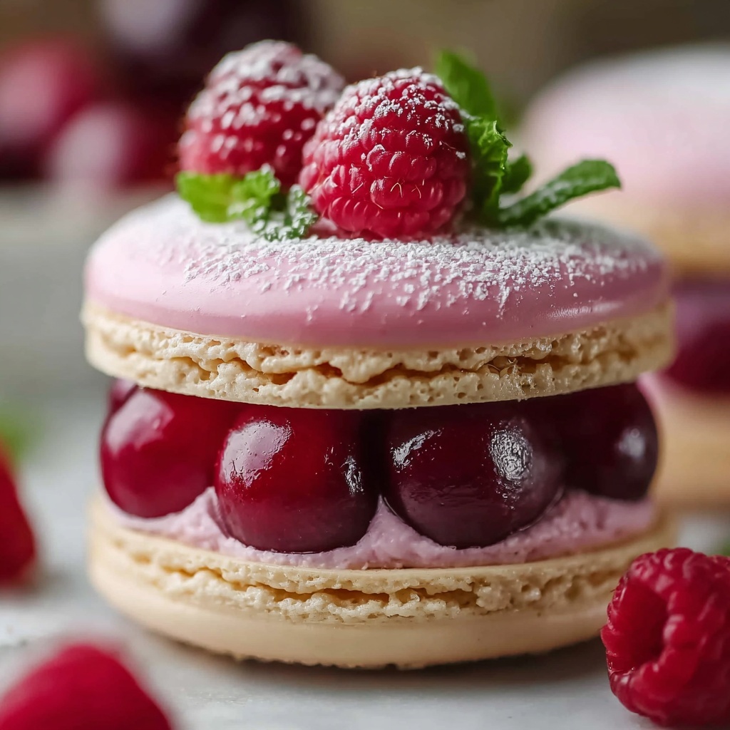 Ispahan-Inspired Macaron Cake with Fresh Lychees & Raspberries Recipe - Recipe Image