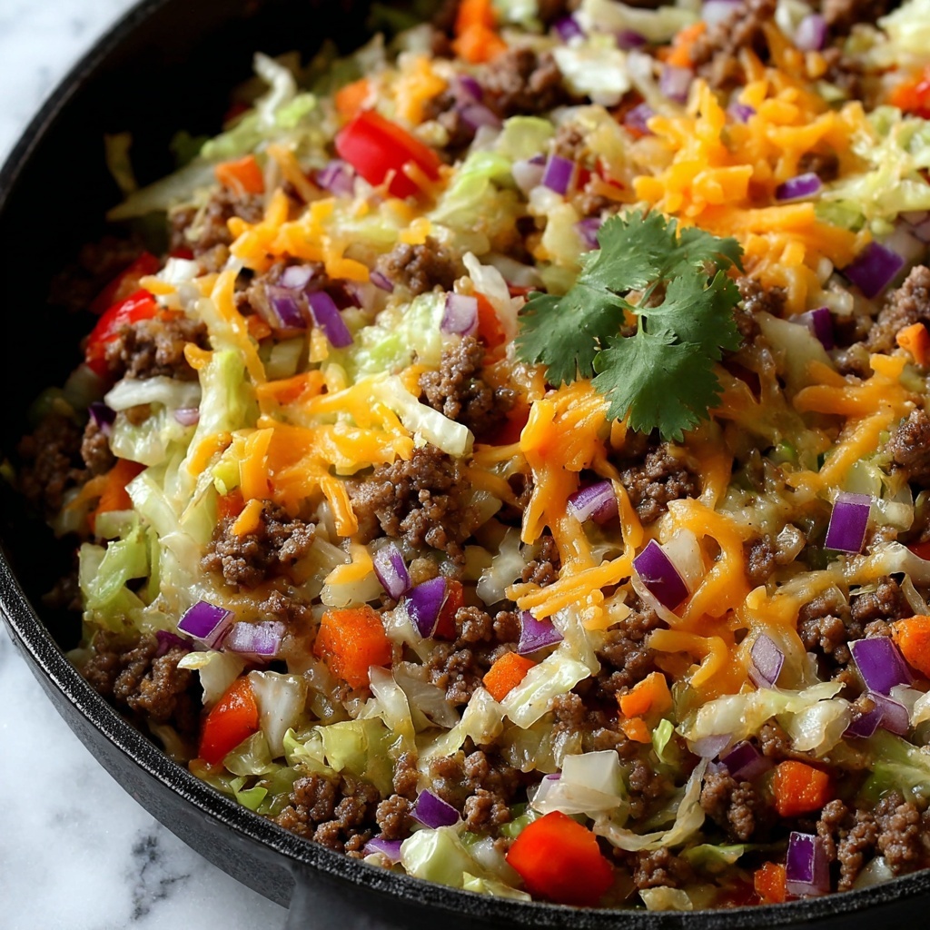 Ground Beef Taco Cabbage Skillet Recipe - Recipe Image