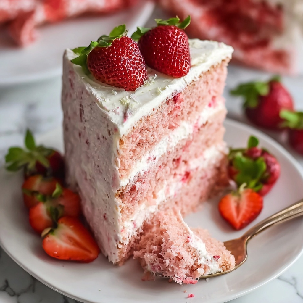 Double Strawberry Cake Recipe - Recipe Image