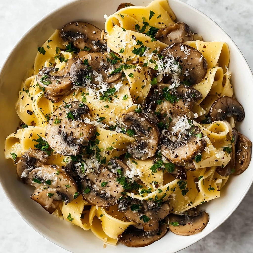 Garlic Mushroom Pasta Recipe - Recipe Image