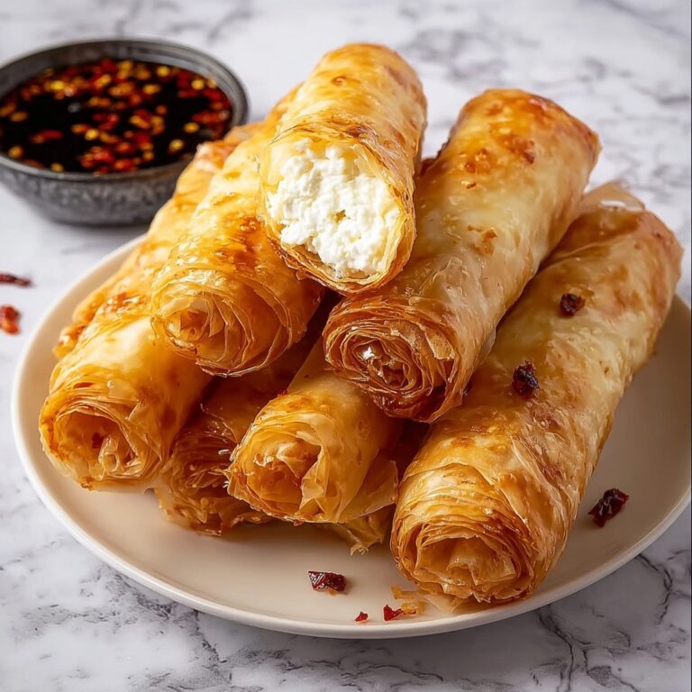 Oven Fried Feta Rolls with Chili Honey Recipe