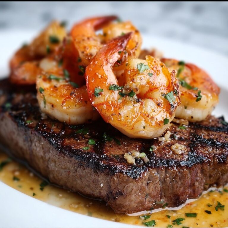 Steak in Creamy Cajun Shrimp Sauce Recipe