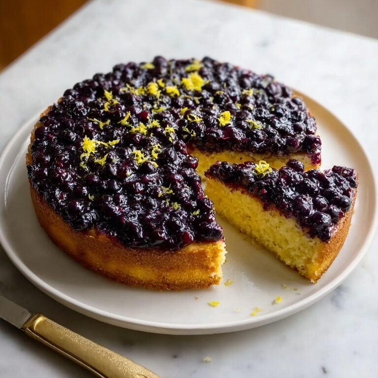 Blueberry Upside Down Cake with Lemon-Ginger Glaze Recipe
