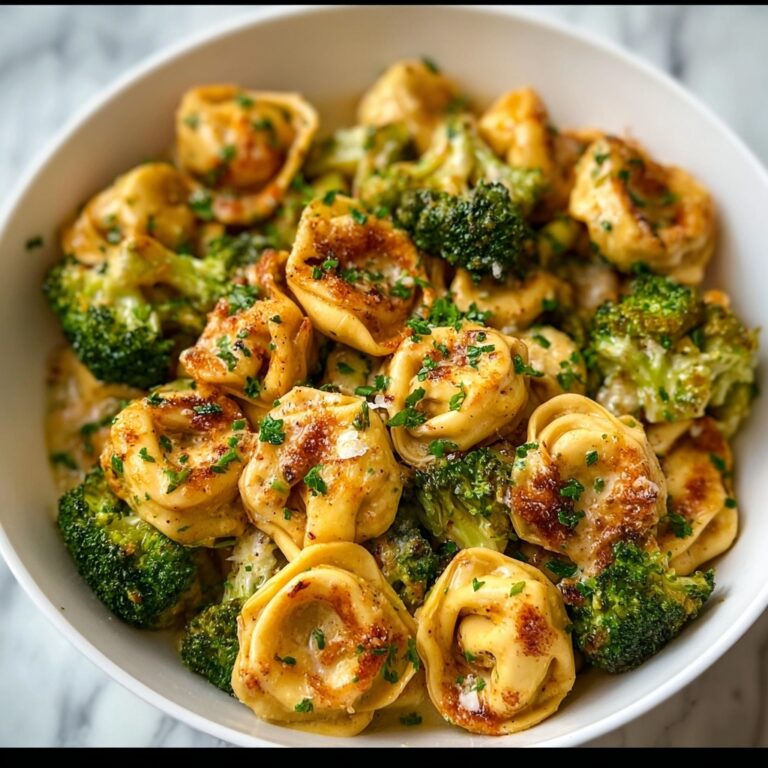 Creamy Garlic Parmesan Tortellini with Chicken & Broccoli Recipe