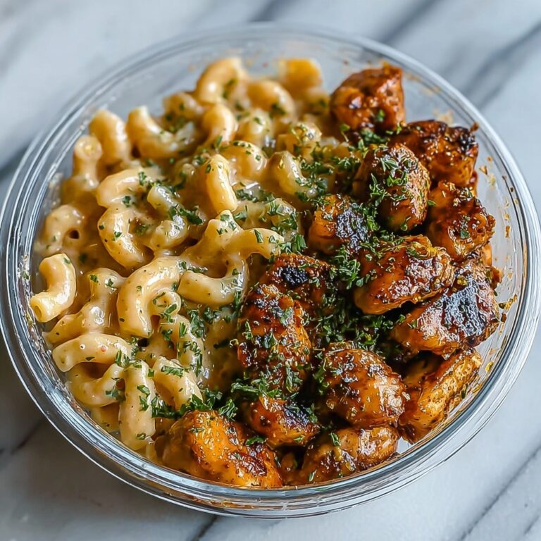 High Protein Honey Garlic Butter Chicken with Mac & Cheese Recipe
