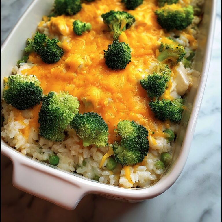 Easy Cheesy Chicken Broccoli Rice Casserole Recipe