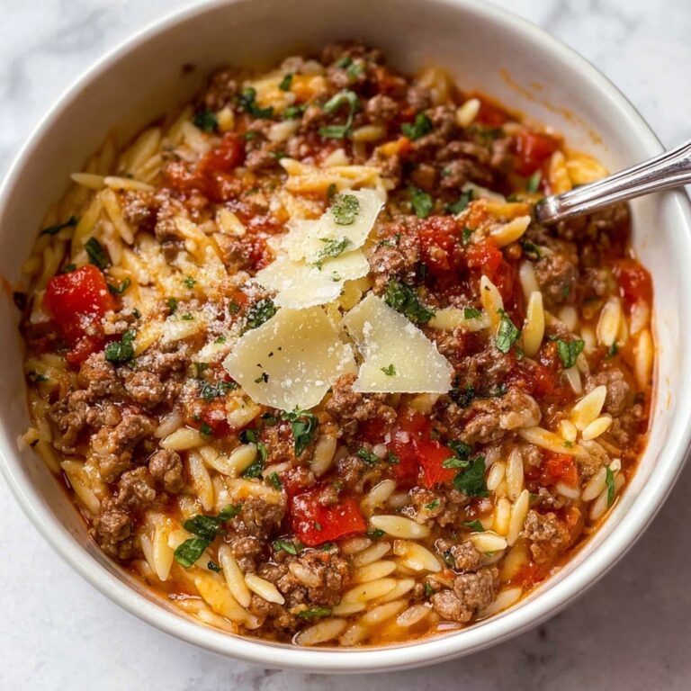 Manestra: Greek-Style Orzo with Ground Beef Recipe