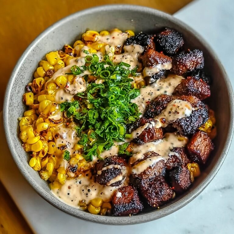 Korean BBQ Beef Bowl with Corn & Creamy Sauce Recipe