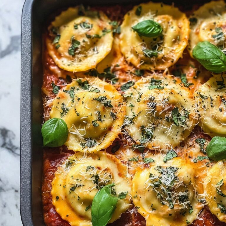 Easy Tomato Spinach Ravioli Bake Recipe
