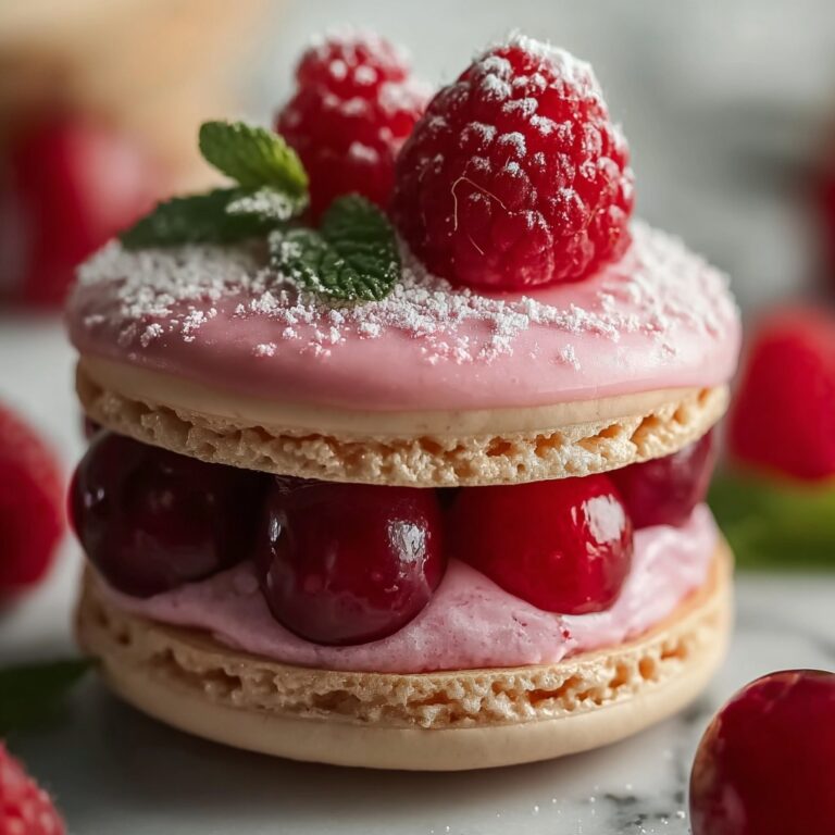 Ispahan-Inspired Macaron Cake with Fresh Lychees & Raspberries Recipe