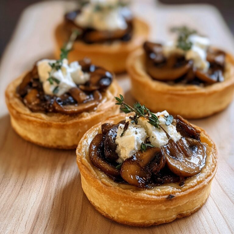 Mushroom Shallot and Herbed Goat Cheese Tarts Recipe