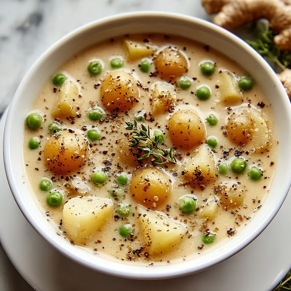 Creamy Potato and Pea Chowder Recipe - Recipe Image
