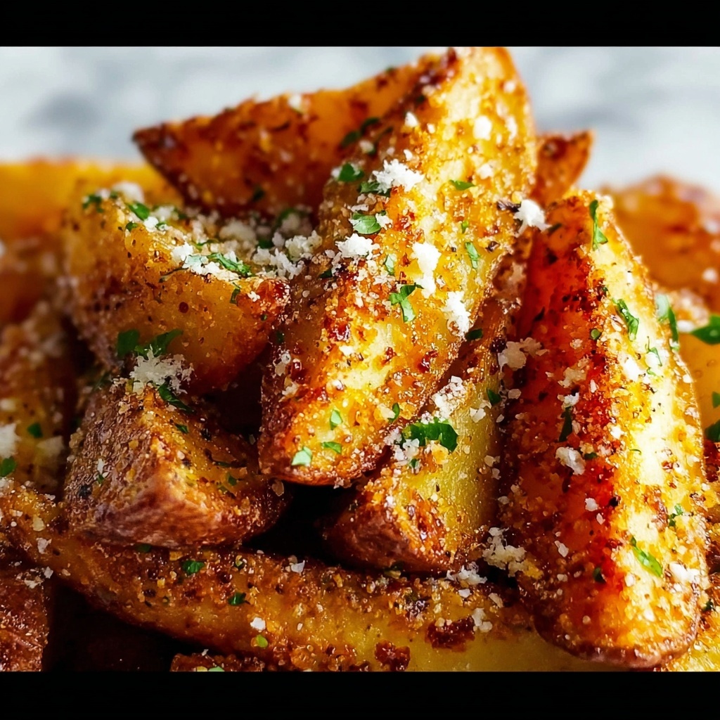 Parmesan and Garlic Baked Potato Wedges Recipe - Recipe Image