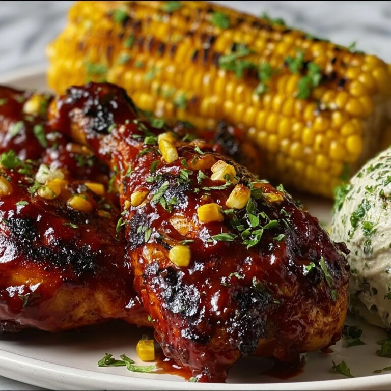 Smoky Chipotle Beer BBQ Chicken with Creamed Grilled Corn Recipe