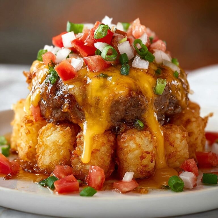 Cheeseburger Stuffed Tater Tot Cones with Colossal Cheese Volcano Recipe