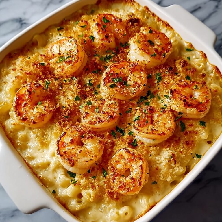 Creamy Shrimp and Rice Casserole with Cheddar and Breadcrumb Topping Recipe
