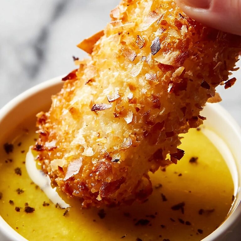 Baked Coconut Chicken Tenders with Apricot Mustard Dipping Sauce Recipe