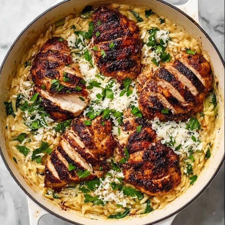 Creamy Parmesan Orzo with Chicken and Asparagus Recipe