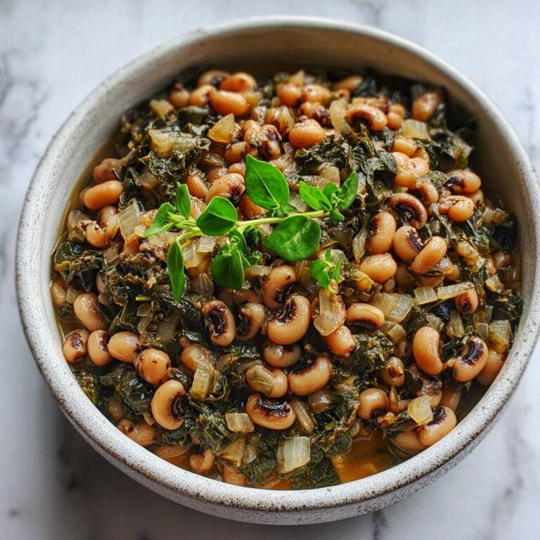 Black-Eyed Peas with Collard Greens and Smoked Ham Hock Recipe