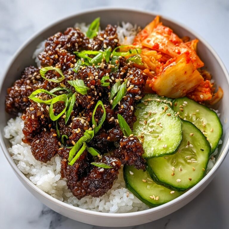 Korean Ground Beef Bowl with Gochujang and Vegetables Recipe