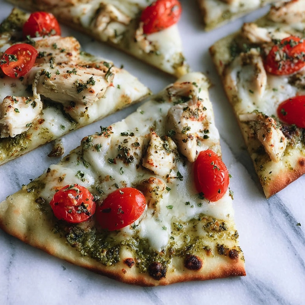 Pesto Chicken Flatbread Pizza Recipe - Recipe Image