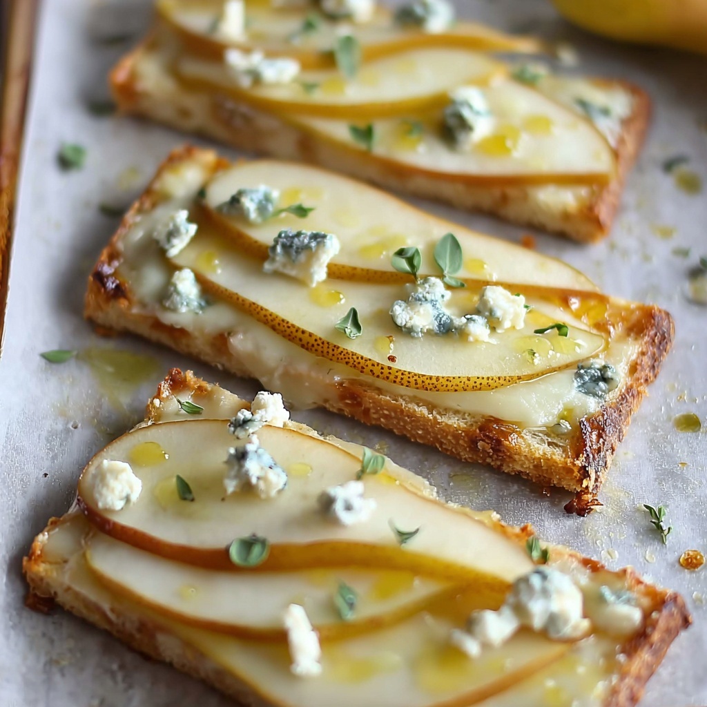 Pear and Gorgonzola Flatbread: An Elegant Dinner Idea Recipe - Recipe Image
