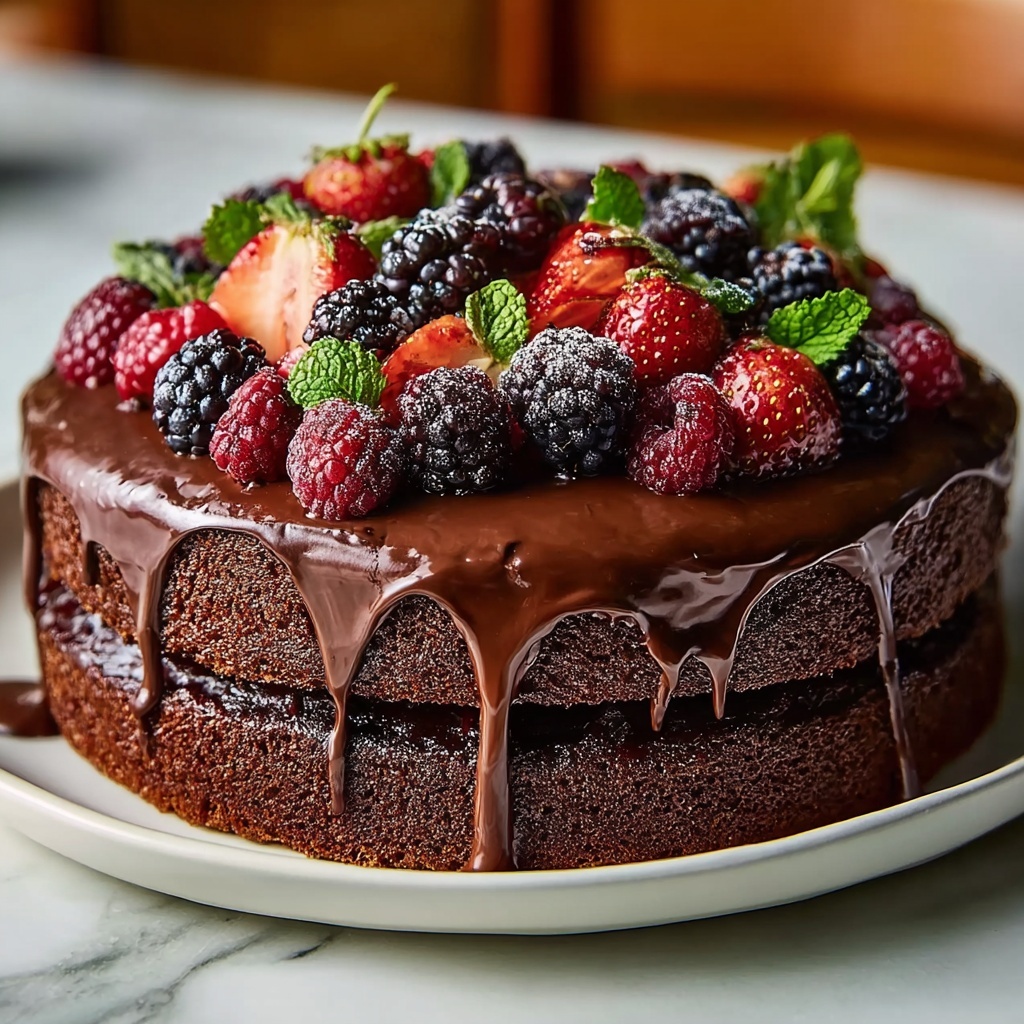 Berry Chocolate Cake Recipe - Recipe Image