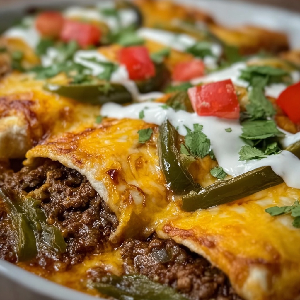 Baked Beef Chiles Rellenos Casserole Recipe - Recipe Image