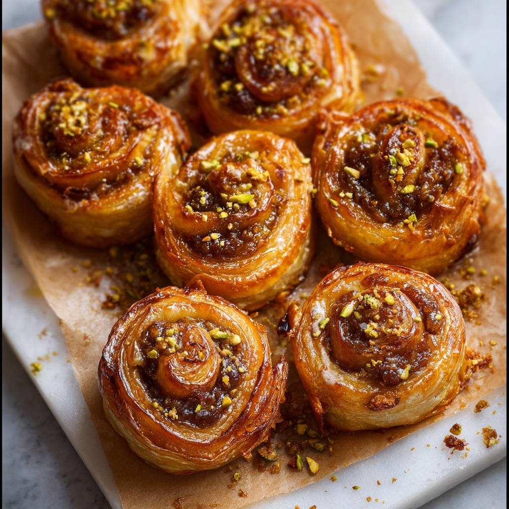 Pistachio Honey Baklava Rolls Recipe - Recipe Image