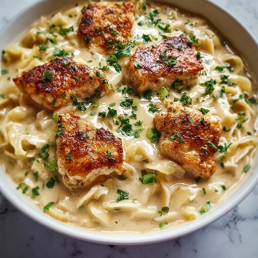 Creamy Buttered Chicken with Garlic Noodles Recipe - Recipe Image