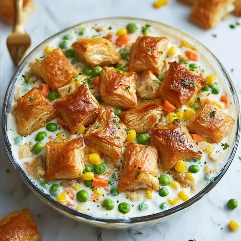 Creamy Chicken Pot Pie Bake with Puff Pastry Recipe