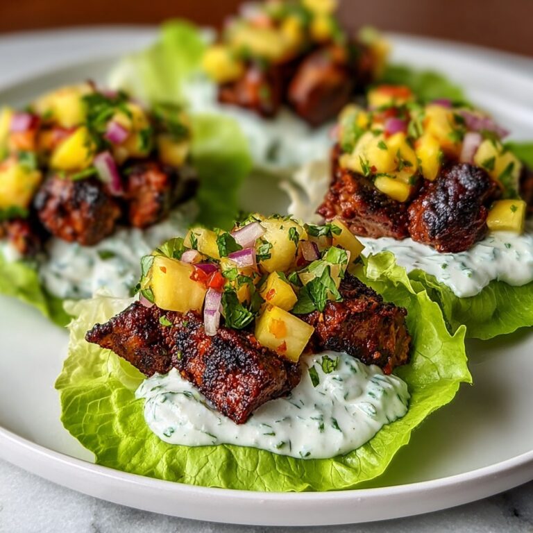Jerk Chicken Lettuce Cups with Mango Salsa and Coconut Crema Recipe