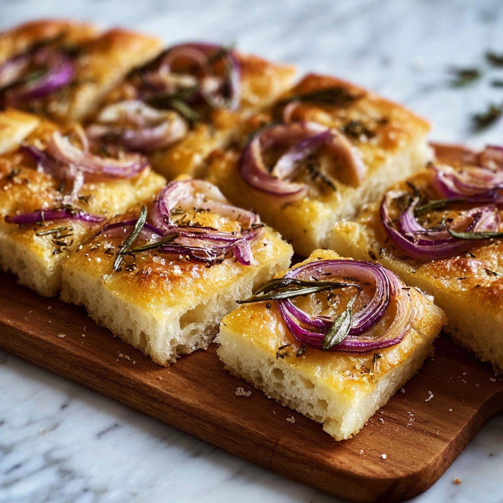 No-Knead Focaccia with Shallot Pissaladière Recipe - Recipe Image