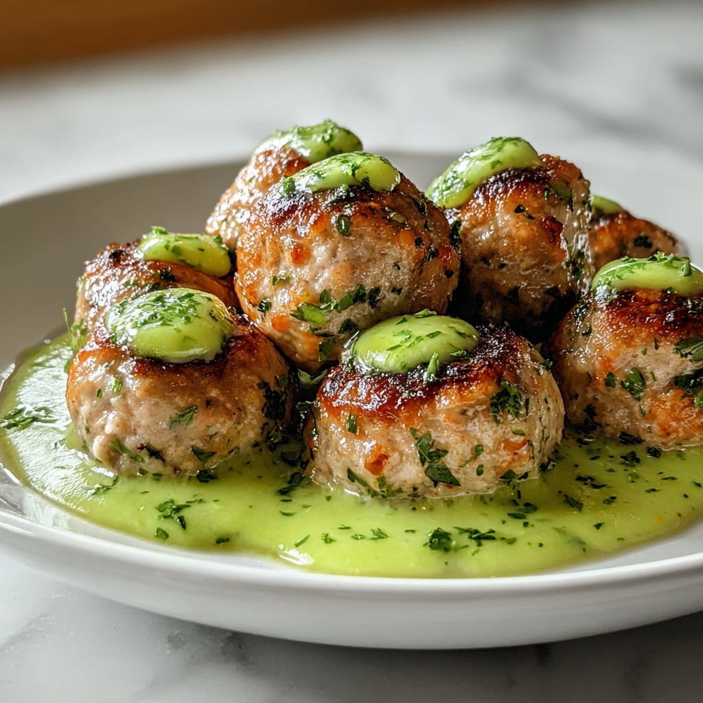 Baked Salmon Meatballs with Creamy Avocado Sauce Recipe - Recipe Image