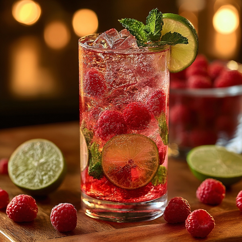 Raspberry Lime Fizz Drink Recipe - Recipe Image