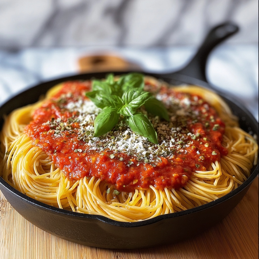 Homemade Spaghetti with Tomato Basil Sauce Recipe - Recipe Image